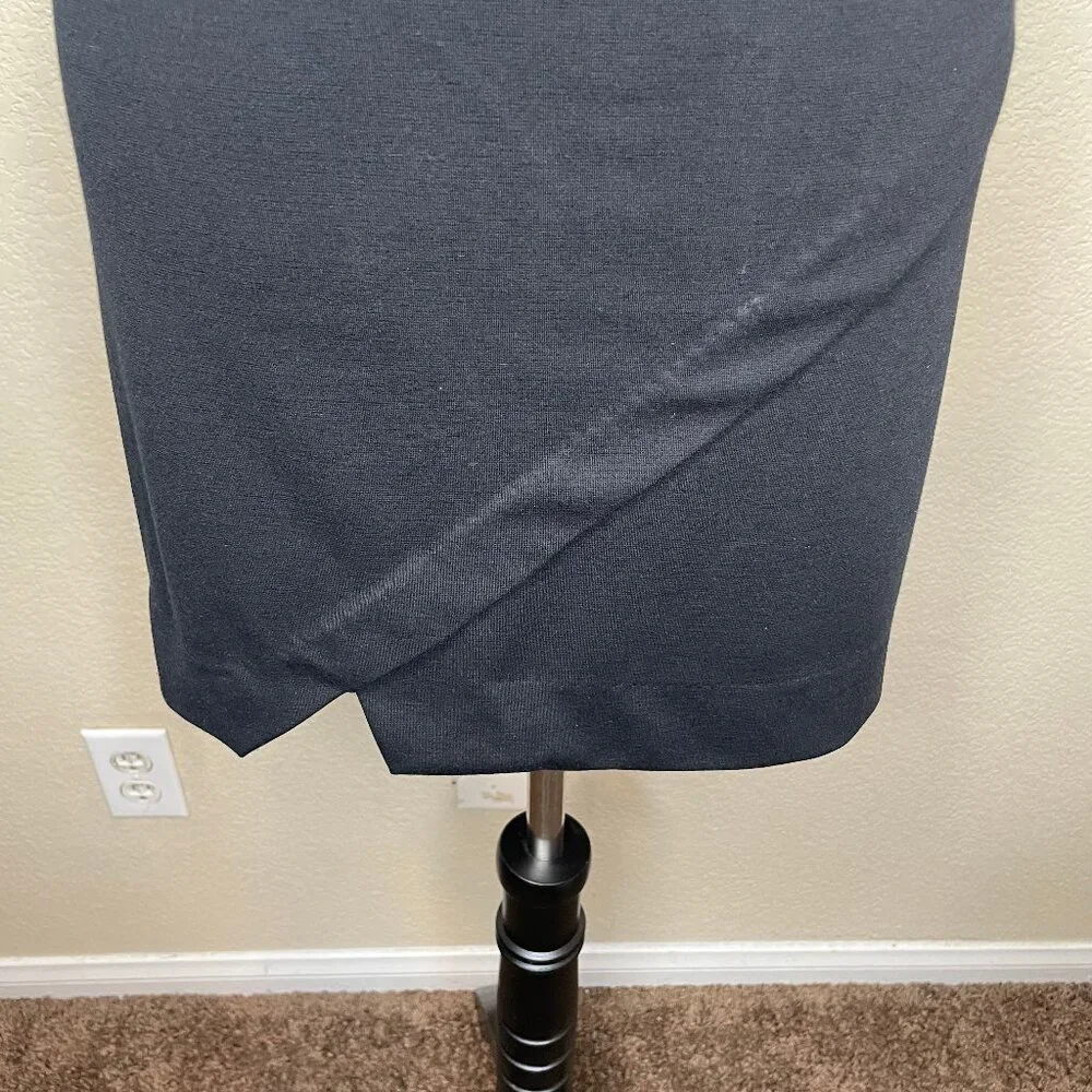 Metaphor Size 6 Black Asymmetrical Wrap Skirt | Minimalist Workwear